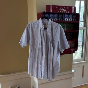 L.L. Bean Light Blue Striped Button Down Shirt